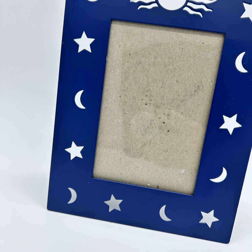Vintage Moon Sun Photo Frame Y2K Navy Blue Celestial Boho Picture Home Decor - Picture 4 of 8